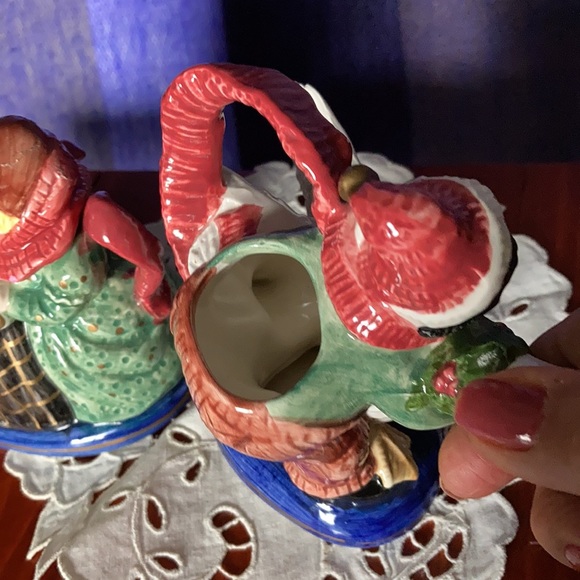 Vintage 1993 F&F Christmas Carol sugar & creamer with spoon - Picture 7 of 9